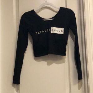 Black cropped long sleeve